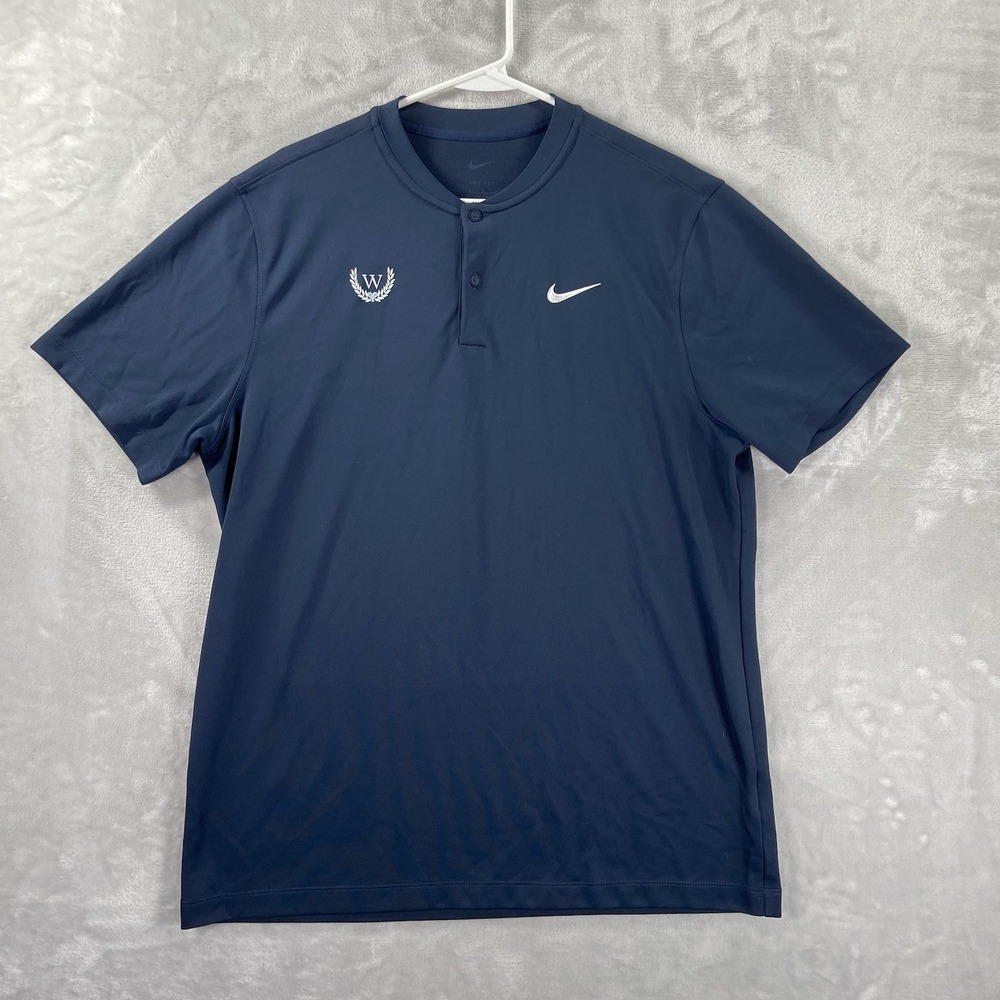 Nike Shirt men's Large Polo Band Blade Collar Dri-Fit Performance Tennis Golf